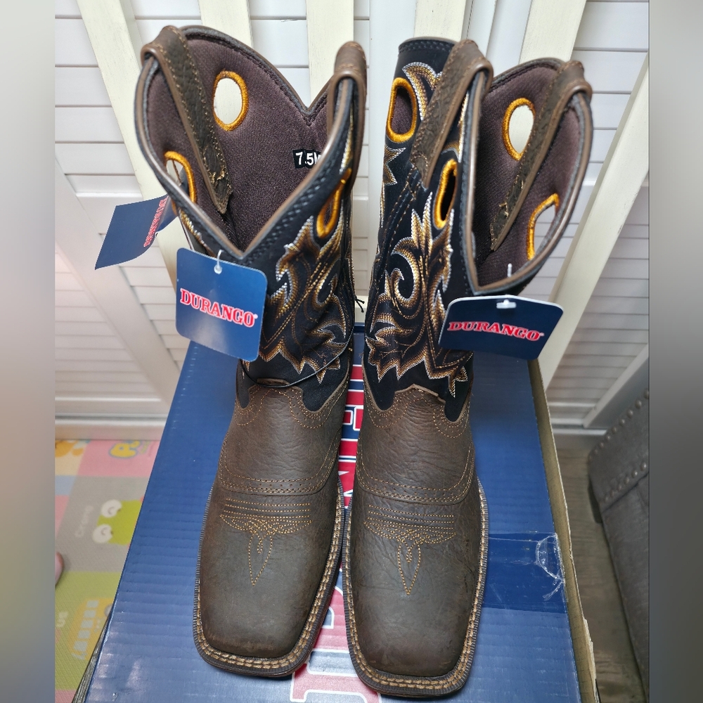 Durango 11" Rebel Performance Western Boot Broad Square Toe DDB0499 Men Size 7.5 - Picture 6 of 8